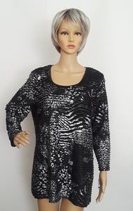 M Collection Animal Print Pullover Top XL